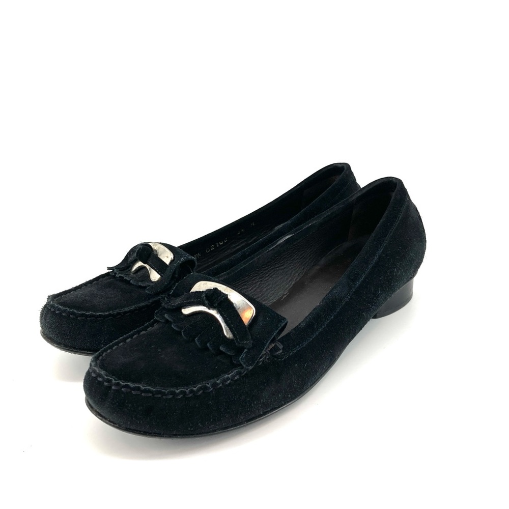 Stuart Weitzman Black Suede Loafers